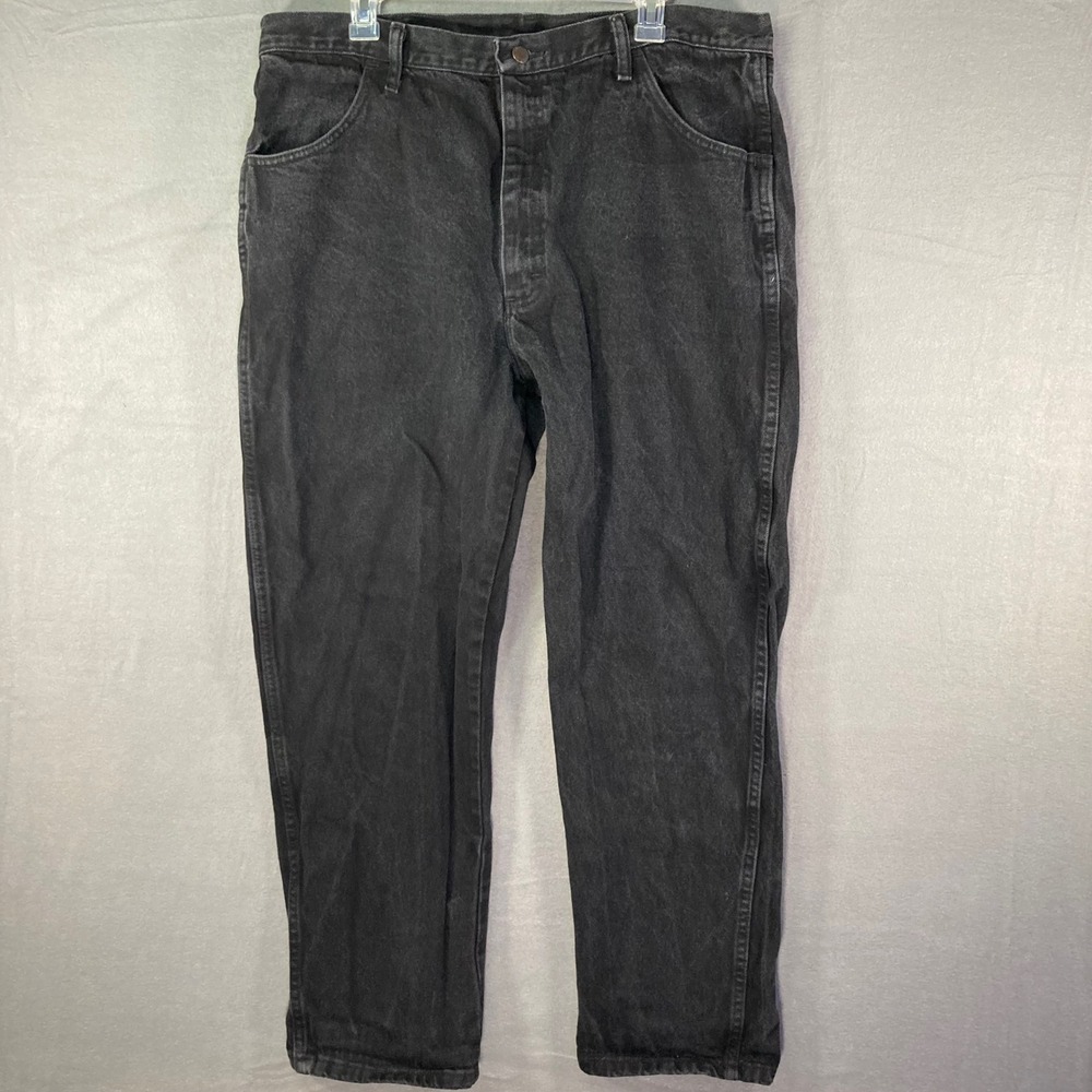 Rustler Mens Black Denim‎ Jeans 40x30 Regular Fit Cotton Casual Pants
